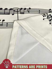 Glimmora 女士复古露肩长袖修身T恤，饰有音符印花，时尚百变，复古Y2K风格，质感面料，姐妹礼物，返校季服装，节日礼物 - 彩色 - 查看 4