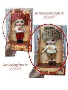 POKOJA LAND 1个鲷鱼烧红棕色娃娃，关节可动，动漫人物收藏玩具，可爱可摆造型角色，适合展示和送礼（非毛绒填充） - 彩色 - 查看 11