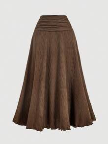 SHEIN MOD 2pcs/Set Women Jacquard Halter Top And Mini Skirt Brown Dresses Classy Elegant Two Piece Long Skirt Set Brown Two Piece Set Women Brown Formal Dress - Brown - View 7