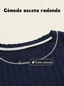 Pijama de Hombre Pijamas Navideñas Pijama Navideña Hombre Conjunto de 3 Piezas Tejido Suave para la Piel Estampado de Rayas Manga Corta y Pantalones Largo y Corto Color Azul Claro Estilo Sencillo y Cómodo Promueve el Sueño para Uso Hogareño Ideal como Regalos de Navidad Almacén Local, pijamas navideñas,pijama de hombre,pijama navideña hombre,Regalos de Navidad,Almacén local - Negro - Ver 4