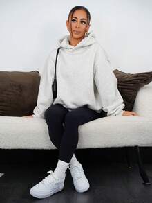 SAYEHFBABY Áo nỉ trùm đầu cỡ lớn tốt nghiệp, trở lại trường, tốt nghiệp, giáo viên dành cho nữ, trở lại trường mùa thu mùa thu đông - Màu Xám nhạt - Xem 1