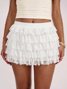 Sparklyn Teen Girl Minimalist Fashion A-Line Skirt, Versatile For School, Casual Outings In Summer - White - View 6