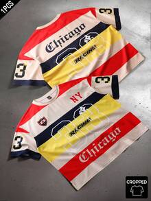 PAVTROS Men T-Shirts,Christmas,Y2k,Festival,Vintage,Boys Streetwear,New Year,Multi-Color Striped Color-Blocked Street Style Large Number Print Crew Neck Short-Sleeved T-Shirt For Men - Khaki - View 2