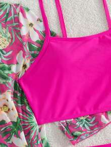 Swim Lushoire Conjunto de bikini de tirantes finos y ajuste ceñido para mujer, verano - Multicolor - Ver 7