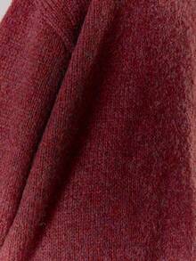 MUSERA 针织宽松套头衫搭配咕噜姆长裙，酷女孩街头风可爱秋季冬季新年感恩节春季情人节 - 酒紅色 - 查看 6