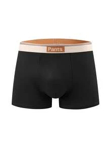 Velminro 10pcs Men's Comfortable Black Contrast Letter Tape Waist Briefs Men Underpants Boxer Men's Underwear Boxer - Multicolor - View 4