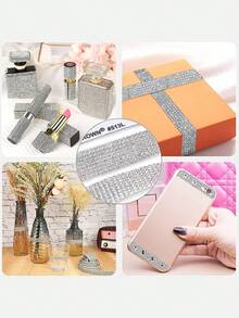 1 Cuộn ruy băng đính đá trang trí DIY, thích hợp để trang trí hộp quà, quà tặng. - trắng - Xem 5