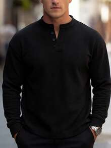 Manfinity Dauomo Vintage minimalistischer Pullover-Sweatshirt mit Altem-Münzen-Design für Herren - Schwarz - Übersicht 4