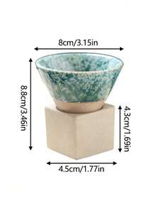 1套100ml创意复古陶瓷意式咖啡杯粗陶茶杯日式拿铁拉花瓷杯家用带底座粗陶个性新款陶杯学校用品返校 - 米色 - 查看 6