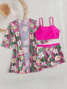 Swim Lushoire Conjunto de bikini de tirantes finos y ajuste ceñido para mujer, verano - Multicolor - Ver 8