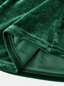 Serisse Kids Đầm nhung không tay cổ vuông thắt nơ eo, thanh lịch cho bé gái tuổi teen, thích hợp mặc hàng ngày, đi học, màu xanh lá cây, dịp Giáng sinh, năm mới. - màu xanh lá - Xem 7