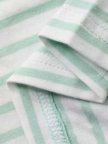 DAZY Teen Girl Striped Short Sleeve Top And Pants Pajama Set Spring - Green - View 7