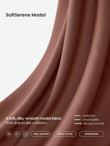 GLOWMODE SoftCalm Modal Chill Days Oversized Silky Smooth Breathable Wide Collar Drawstring Hem Zip-Up Jacket Daily Casual Wear Spring Summer - Mocha Brown - View 5