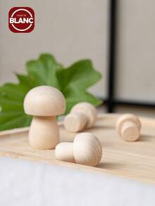 5/10pcs Unfinished Wooden Mushrooms, Natural Mini DIY Craft Mushroom Figurines For Art, Crafts, Painting, Home Shelf, Desktop Decor - Multicolor - View 7