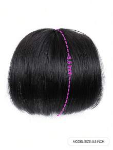 French Bangs Bigger Size Human Hair Air Bangs Black Color Bangs Clip In Hair Extensions Beginner Friendly - Natural Black - View 2