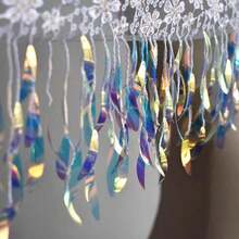 1件梦幻流苏柳叶亮片蕾丝饰边，服装DIY配件，炫彩亮片流苏 - 彩色 - 查看 4