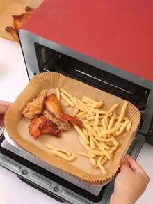 Air Fryer Parchment Paper, Oil Absorbing Paper, Paper Liners, Baking Oven Sheets, Square, Rectangular, Round Shapes, Suitable For Air Fryer, Oven, High Temperature Resistant, Non-Stick, Suitable For Kitchen, Baking, Oven, Air Fryer, Party, Outdoor Camping - Multicolor - View 12