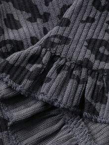 DAZY Teen Girl Casual Leopard Print Ruffle Hem Pants