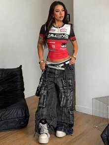 Coolane Áo bóng rổ in chữ phong cách đường phố mùa hè dành cho nữ màu trắng Brazil - Nhiều màu - Xem 5