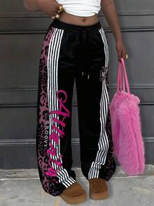 Rovax Pantaloni casual da donna a vita elastica e gamba dritta - nero - Visualizzare 3