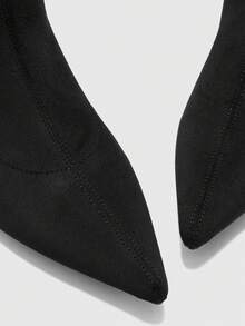 CUCCOO BIZCHIC Women's Fashion Versatile Pointed Toe High Heel Ankle Boots - Black - View 8