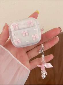 Pink Resin Butterfly Bluetooth Earphone Case Compatible With Apple 4/3/Pro/Pro 2, Anti-Drop Protective Cover With Cute Butterfly Pendant, Gift For Women Girls Girlfriend Valentine Christmas - Pink Butterfly - View 7