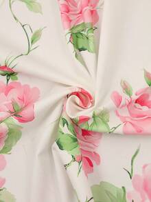 GlowEve Women's Elegant Romantic Floral Print Pleated A-Line Skirt, Autumn