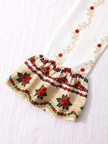 SHEIN 这款优雅的白色碎花连衣裙适合十几岁的女孩，展现出中东风情，优雅而精致，适合各种聚会场合。 - 白色 - 查看 5