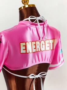 Amplova Women's Shiny Pink Jersey Style Numbered Swimsuit Set, Sexy & For Beach Vacation - Multicolor - View 6