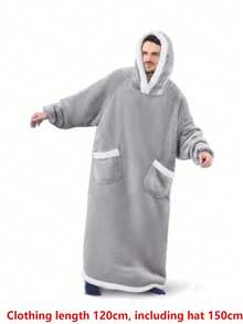 成人可穿戴连帽毯，冬季加厚浴袍，仿羊毛面料，大口袋，宽松可穿戴睡衣，仿羊毛面料加厚保暖可穿戴连帽运动衫毯，柔软毛绒连帽运动衫，均码，适合送给亲朋好友。 - 彩色 - 查看 10