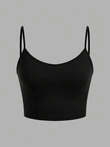 SHEIN EZwear Bộ 3 áo hai dây croptop nữ kiểu dáng thường ngày, thích hợp mặc đi biển mùa xuân. - Nhiều màu - Xem 7