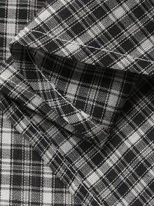 DAZY Teen Girl Casual Plaid Long Sleeve Shirt - Black - View 7