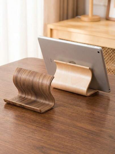 Cirelle 便携式木质手机支架 - 简约桌面支架，方便免提观看视频和阅读