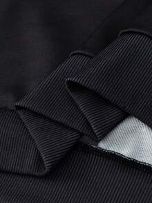 SHEIN Felix The Cat بلوزة رجالية كاجوال بياقة طاقم بطبعات حرفية وكرتونية ملونة، موسم الخريف - الأسود - مشاهدة 7