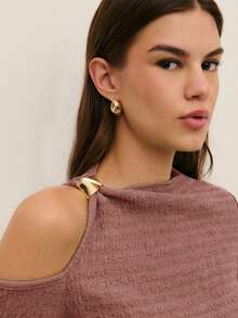 Nöista 镂空细节上衣，褶皱设计，时尚百搭，适合女士春假穿搭，夏季/春假派对穿着。 - 藕粉色 - 查看 5