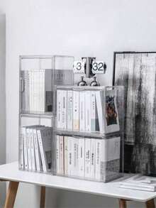 1个多功能透明亚克力收纳盒 - 防尘展示盒，适用于模型、工具和书籍 | 透明整理盒 - 無色 - 查看 3