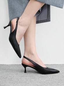 CUCCOO BIZCHIC 女士休闲简约通勤黑色尖头高跟鞋 - 黑色 - 查看 1