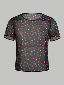 Valentine's Day Heart Mesh Men's Undershirt T-Shirt
