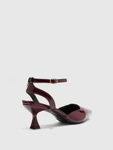 CUCCOO BIZCHIC Women's Basic Black High Heel Pumps, Office/Commute Valentine's Day - Burgundy - View 9