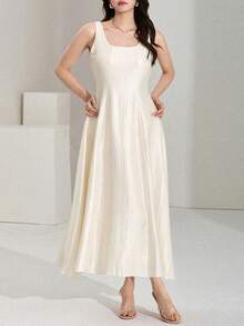 DAZY Women's Elegant Party Solid Color Cropped Top And Dress 2-Piece Set,Wedding Guest Dress Women - White - View 6