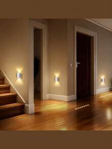 LED Smart Sensor Wall Lamp , Indoor Motion Sensor Wall Lamp, Wireless LED Wall Light, Battery-Powered Night Light, Adhesive Design, Rotatable, Portable, Easy To Install, Adjustable Color Temperature And Brightness, Suitable For Hallways, Bathrooms - Multicolor - View 5