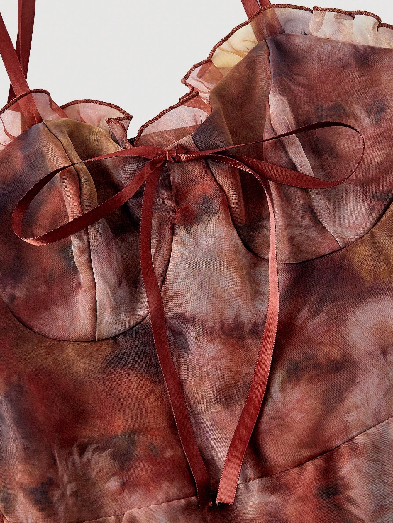 SHEIN MOD فستان ماكسي أنيق مزين بالكشكشة وربطة أما...