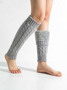 Thickened Warm Wool Socks, Women's Warm Leg Covers, Knitted Twisted Leg Covers, Plush Wool Twisted Socks, Knitted Wool Warm Leg Covers, Y2k - Multicolor - View 8