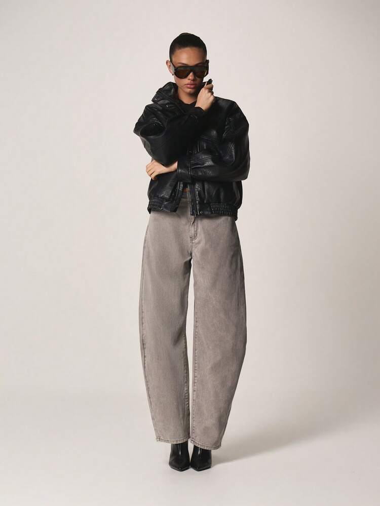 MISSGUIDED Calça Denim Feminina de Cintura Alta, Perna Larga e Solta, Lavagem Vintage, Algodão Casual, Essencial para o Guarda-Roupa de Outono e Inverno