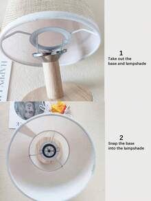 1Pc Minimalist Linen Cylinder Desk Lamp, Bedside Table Lamp, USB With Switch, Nighttime Lighting Suitable For Home Living Room Bedroom Desk Bedside Lighting Decor - Yellow - View 6