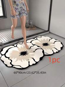 1PC Everyday Comfort, Diatomaceous Earth Non-Slip Bath Mat-Super Absorbent, Quick-Dry, Soft Shower Rug With Strong Adhesion, Easy To Clean.Bathroom Floor Mat|Floral Pattern Mat|Soft Diatomaceous Earth.Bathroom Rug Carpet Room Decor Bathroom Accessories Back To School Entryway Decor Bathroom Kitchen Decor - Multicolor - View 3