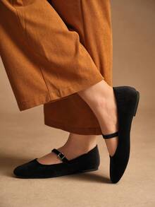 Rosivie Women's Casual Versatile Commuting Minimalist Flats For Christmas - Black - View 2