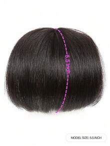 French Bangs Bigger Size Human Hair Air Bangs Natural Color Bangs Clip In Hair Extension Beginner Friendly - Natural Black - View 3