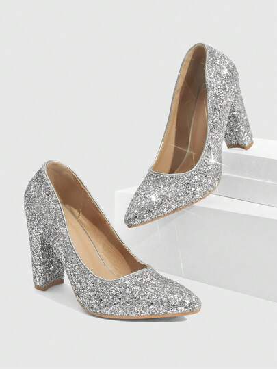 CUCCOO SZL Women's Fashion Nude Ankle Strap Chunky High Heels Pointed Toe Shoes, Suitable For Work, Dating, Party, Wedding And Vacation Spring Shoes Spring Break Easter Valentine's Day