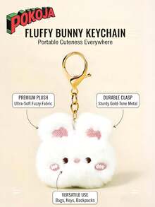 POKOJA LAND - BESTSELLERS 1 حزمة قلادة مفتاح أرنب ناعم جميل، قلادة أرنب صغيرة، تميمة للحقيبة والحقيبة اليدوية والحقيبة الهدايا، زخرفة للحقيبة الهدايا من الربيع إلى الصيف - متعدد الألوان - مشاهدة 3